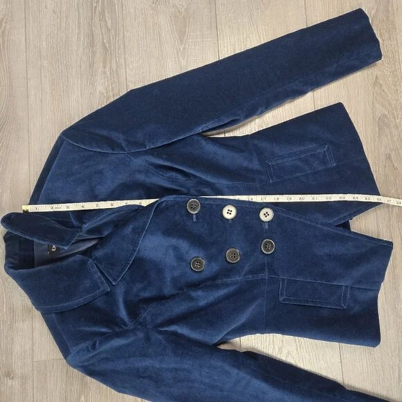 Bebe Blue Velvet Double Breasted Blazer Size Medium - Picture 16 of 17